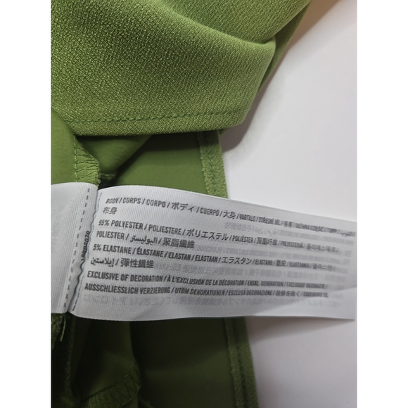 Abercrombie & Fitch Small Corset Midi Dress Stretch Sage Green Slit Occasion - Picture 5 of 10